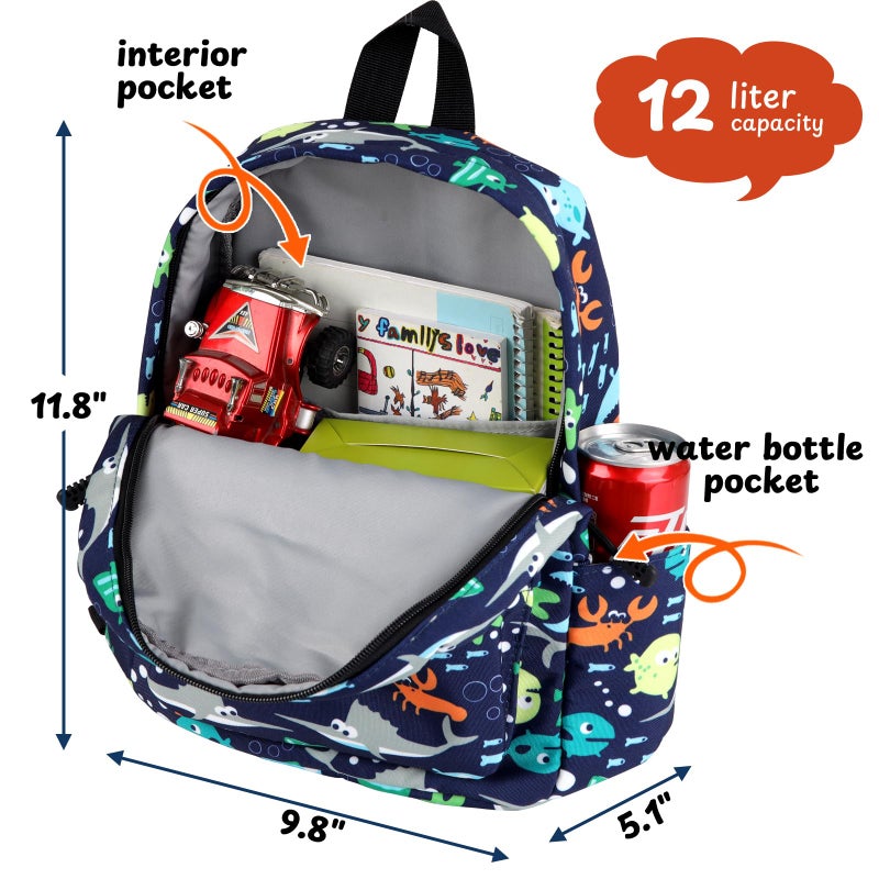 Zicac Toddler Backpack for Boys Girls 12 inch Mini Kids Backpacks for School & Travel, Preschool Kindergarten Cartoon Daypack - Image 3